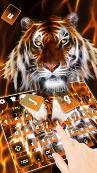 Image 0 for Neon Fur Tiger Keyboard T…