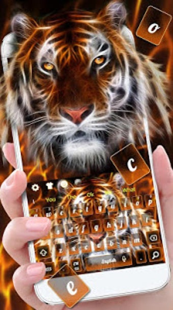 Image 1 for Neon Fur Tiger Keyboard T…