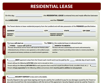 Image 2 for Residential Lease Forms