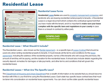 Image 1 for Residential Lease Forms