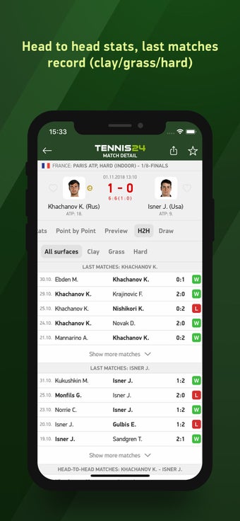 Image 0 for Tennis 24 - tennis live s…