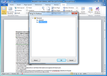 Image 0 for Bring to OneNote 2010