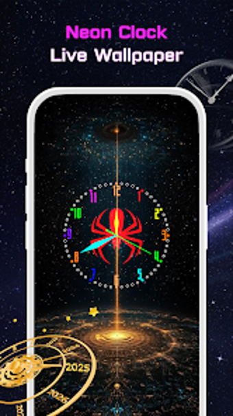 Image 0 for VibeTick: Neon Clock Wall…