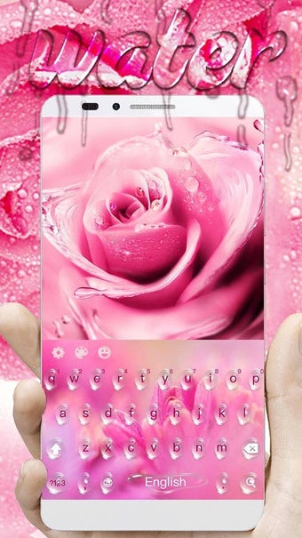 Imagen 1 para Pink Rose Water Drops Key…