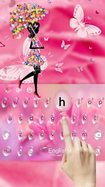 Imagen 1 para Pink Rose Water Drops Key…