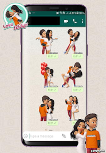 Imagen 1 para Romantic Love Stickers - …