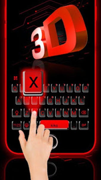 Image 2 for Neon 3D Red Keyboard Them…