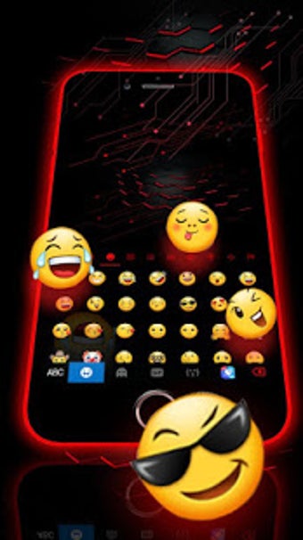 Image 1 for Neon 3D Red Keyboard Them…