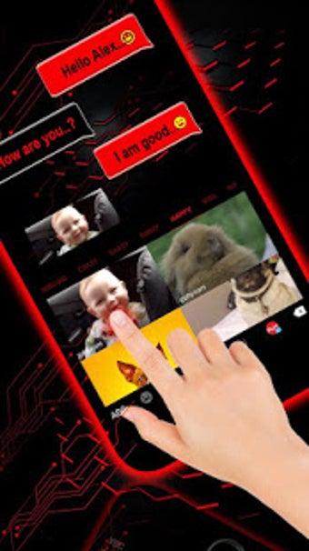 Image 0 for Neon 3D Red Keyboard Them…