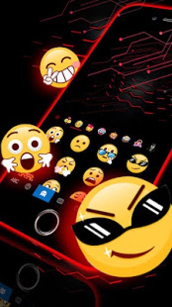 Image 3 for Neon 3D Red Keyboard Them…
