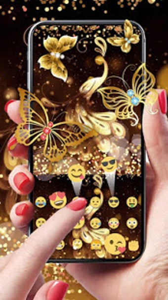 Image 2 for Gold Glitter Butterfly Ke…