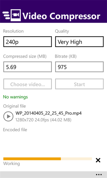 Imagen 1 para Video Compressor for Wind…
