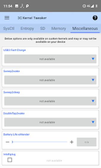 Image 0 for 3C Kernel Tweaker (root)