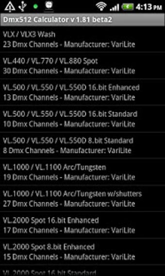 Image 0 for Dmx Calculator v1.89