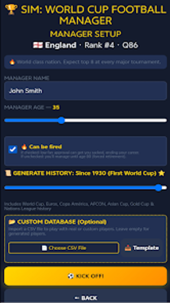 Image 0 for SIM: World Cup Manager