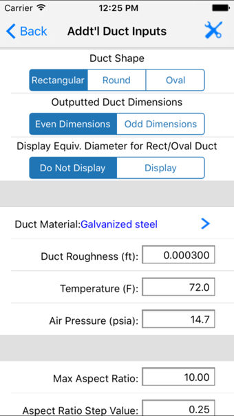 Image 2 for ASHRAE HVAC Duct Sizer
