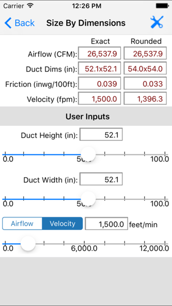 Image 0 for ASHRAE HVAC Duct Sizer