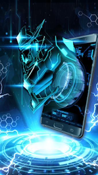 Imagen 0 para 3D Blue Neon Robot Theme