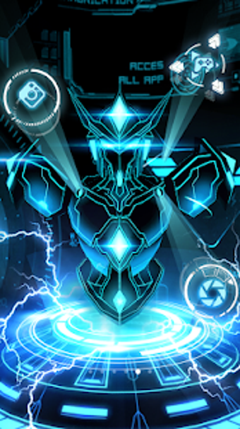 Imagen 1 para 3D Blue Neon Robot Theme