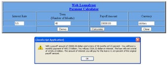 Image 0 for Web Loanalyzer Payment Ca…