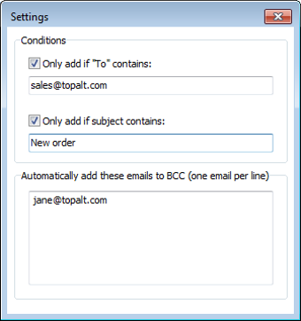 Imagen 0 para Topalt Auto Bcc for Outlo…