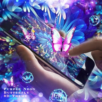 Image 0 for Purple Neon Butterfly 3D …