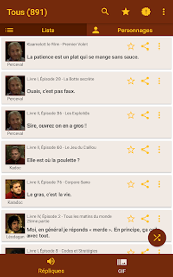 Imagen 0 para Kaamelott rpliques & GIF