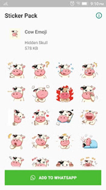 Imagen 2 para Cute Cow Sticker for What…