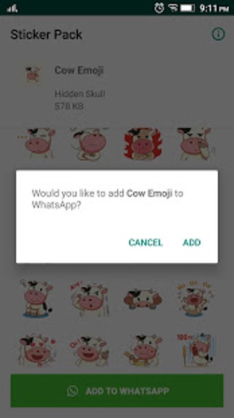Imagen 3 para Cute Cow Sticker for What…