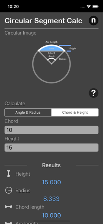 Image 0 for Circular Segment Calculat…