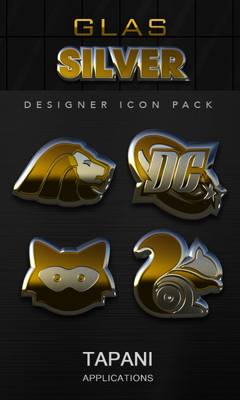 Image 0 for Gold silver glas icon pac…