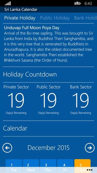 Imagen 3 para Sri Lanka Calendar for Wi…