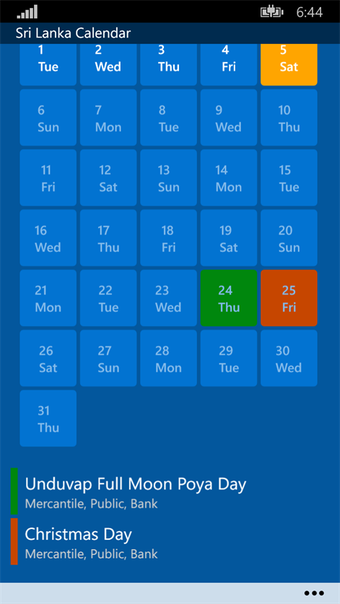 Imagen 1 para Sri Lanka Calendar for Wi…