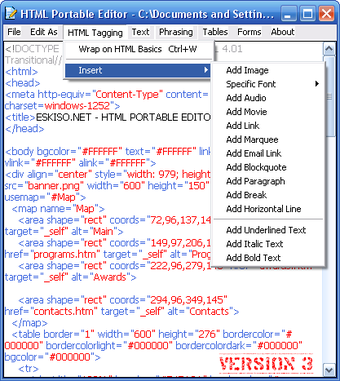 Image 0 for HTML Portable Editor