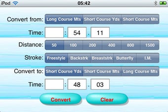 Image 0 for Swimming Time Conversion …