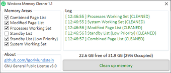 Image 0 for Windows Memory Cleaner