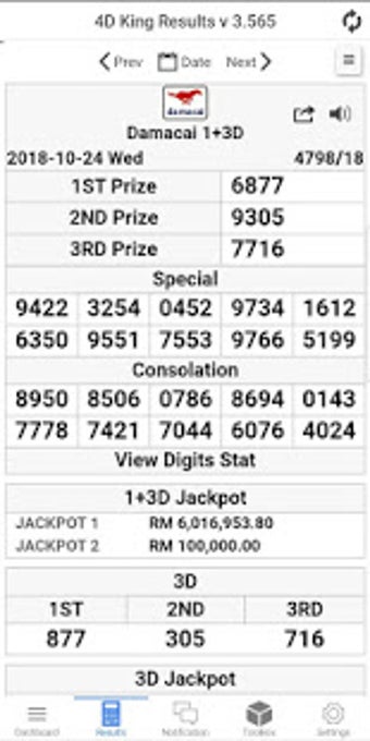 Image 0 for 4D King Live 4D Results