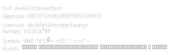Image 0 for Avenir Condensed Hand