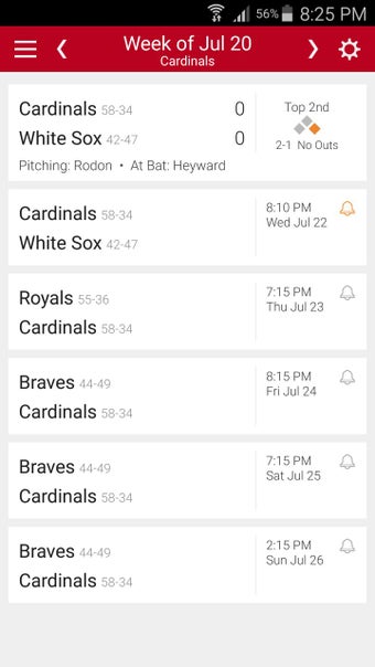 Image 0 for Baseball Schedule Cardina…