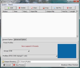 Image 0 for MOV to VOB Converter