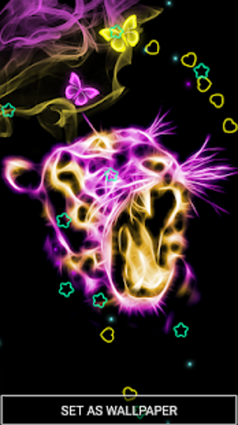 Imagen 2 para Neon Animals Wallpaper Mo…