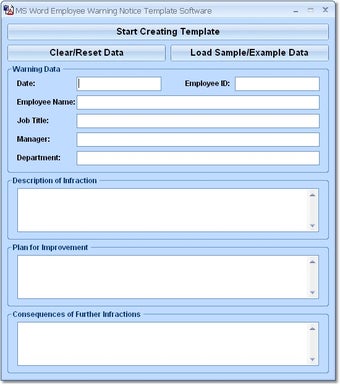 Imagen 0 para MS Word Employee Warning …