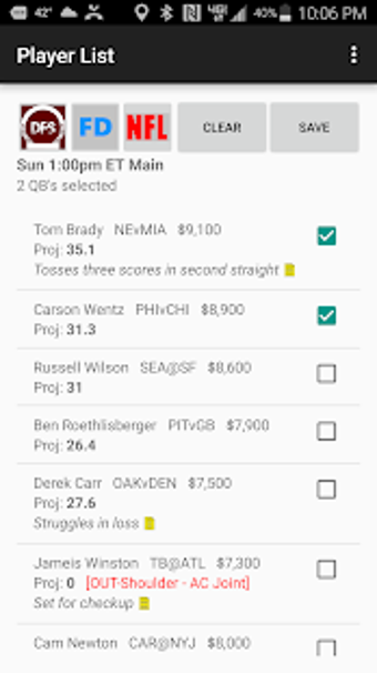Image 3 for DFS Bulk Lineup Generator