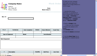 Image 0 for Work Order Template