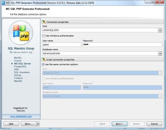 Image 0 for MS SQL PHP Generator Free