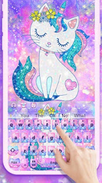 Imagen 1 para Pink Glitter Unicorn Cat …