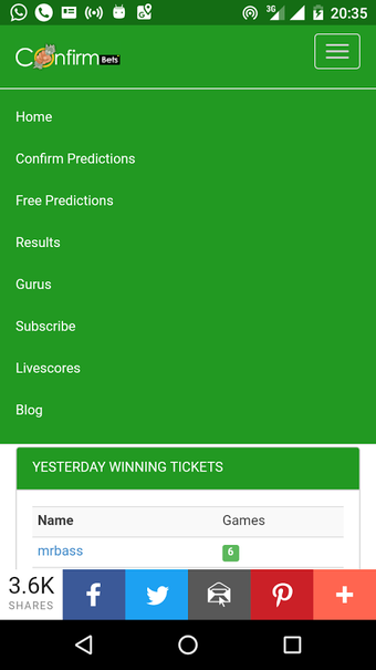 Imagen 1 para Confirmbets - Football Pr…