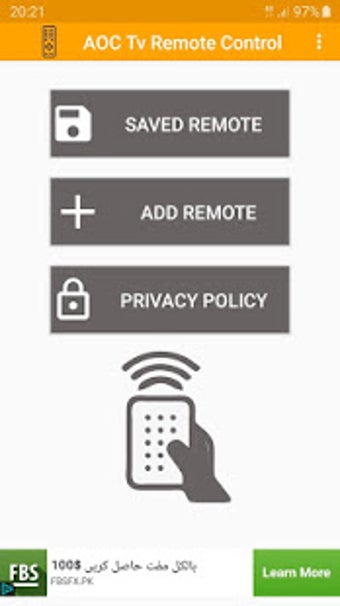 Image 0 for AOC Tv Remote Control