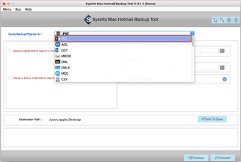 Imagen 0 para SysInfo Mac Hotmail Backu…
