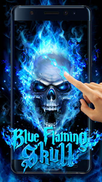 Image 1 for Blue Fire Skull Live Wall…